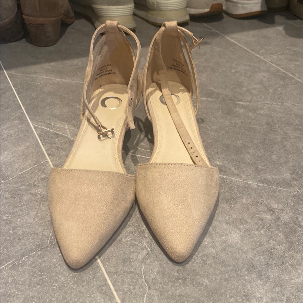 Nordstrom Beige Pointed Toe Flats